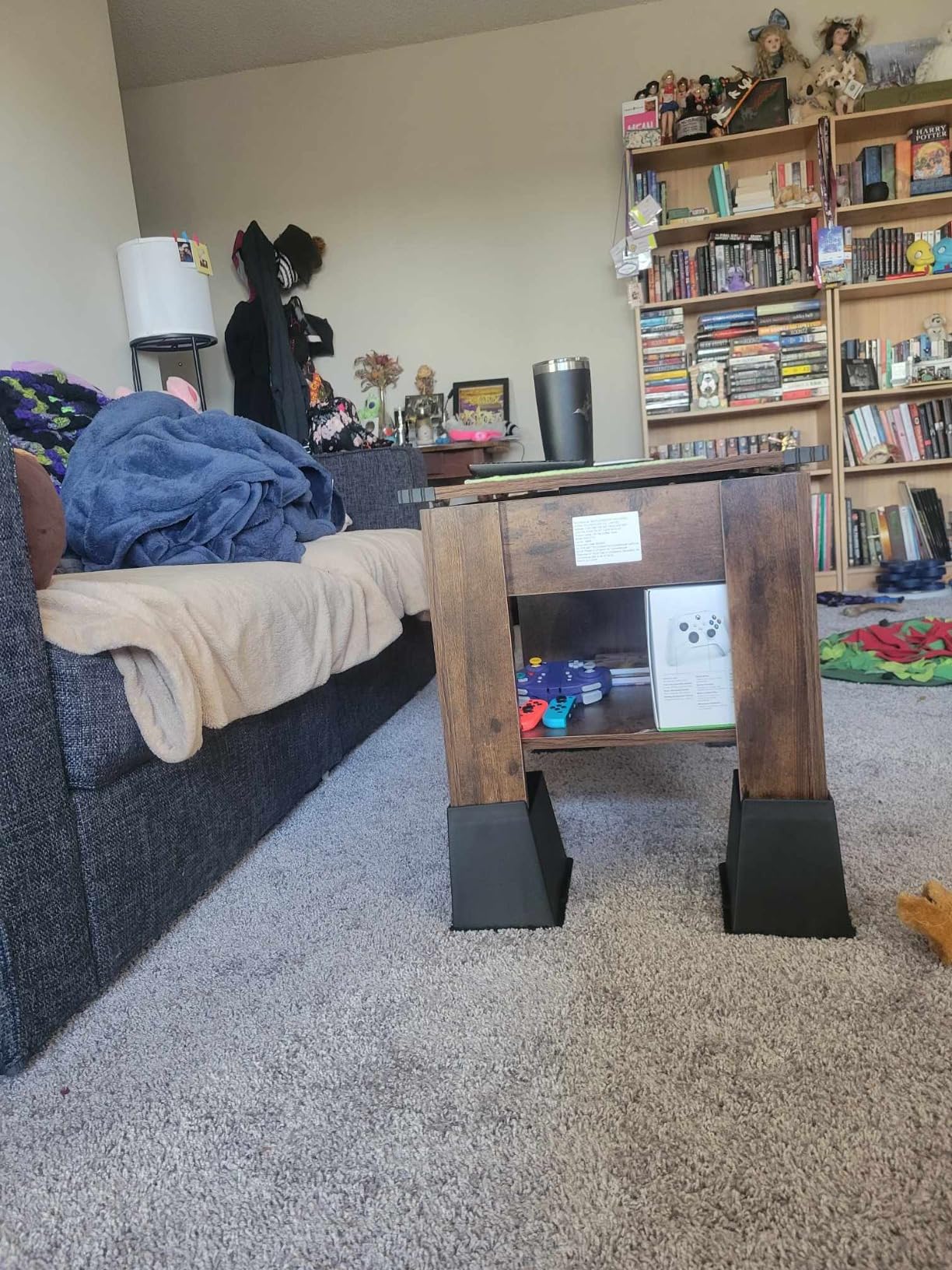 Bed Risers 6 Inch Heavy Duty, Oversized Furnitures Risers 6 inch Support 6000 lbs, Bed Table Rising Blocks, Fits for Couch, Sofa, Chair, Furniture Lifts 4 Pack customer photo 2