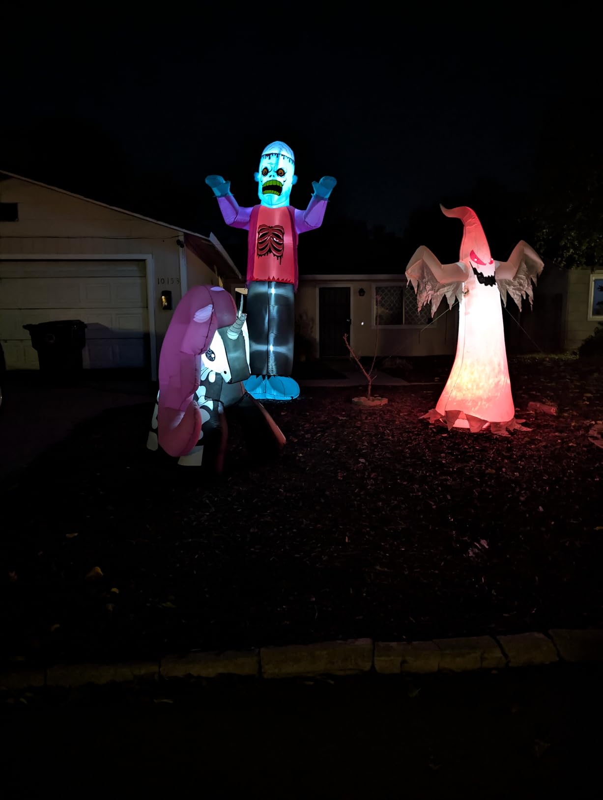 12ft Blue Zombie Halloween Outdoor Inflatable Decoration, Creepy Skeleton Zombie with LED Lights, Holiday Inflatable Decoration for Outdoor Patio, Garden, Lawn customer photo 2