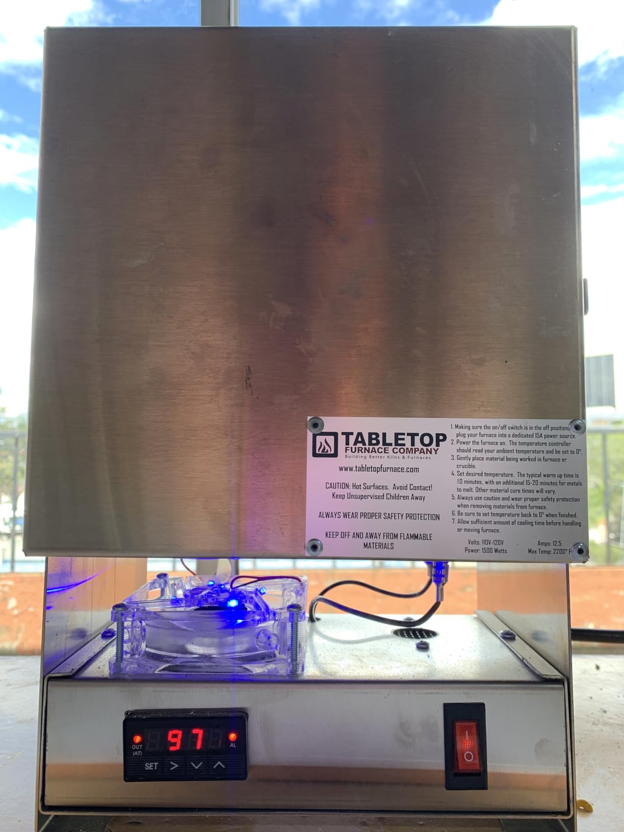 Tabletop USA Hi-Temp Electric Burnout Oven Kiln STANARD Controller 2200 Degree Furnace Jewelry Making Dental Casting Wax 3D Resin PLA Burnout Made in The U.S.A. Vent Hole customer photo 1