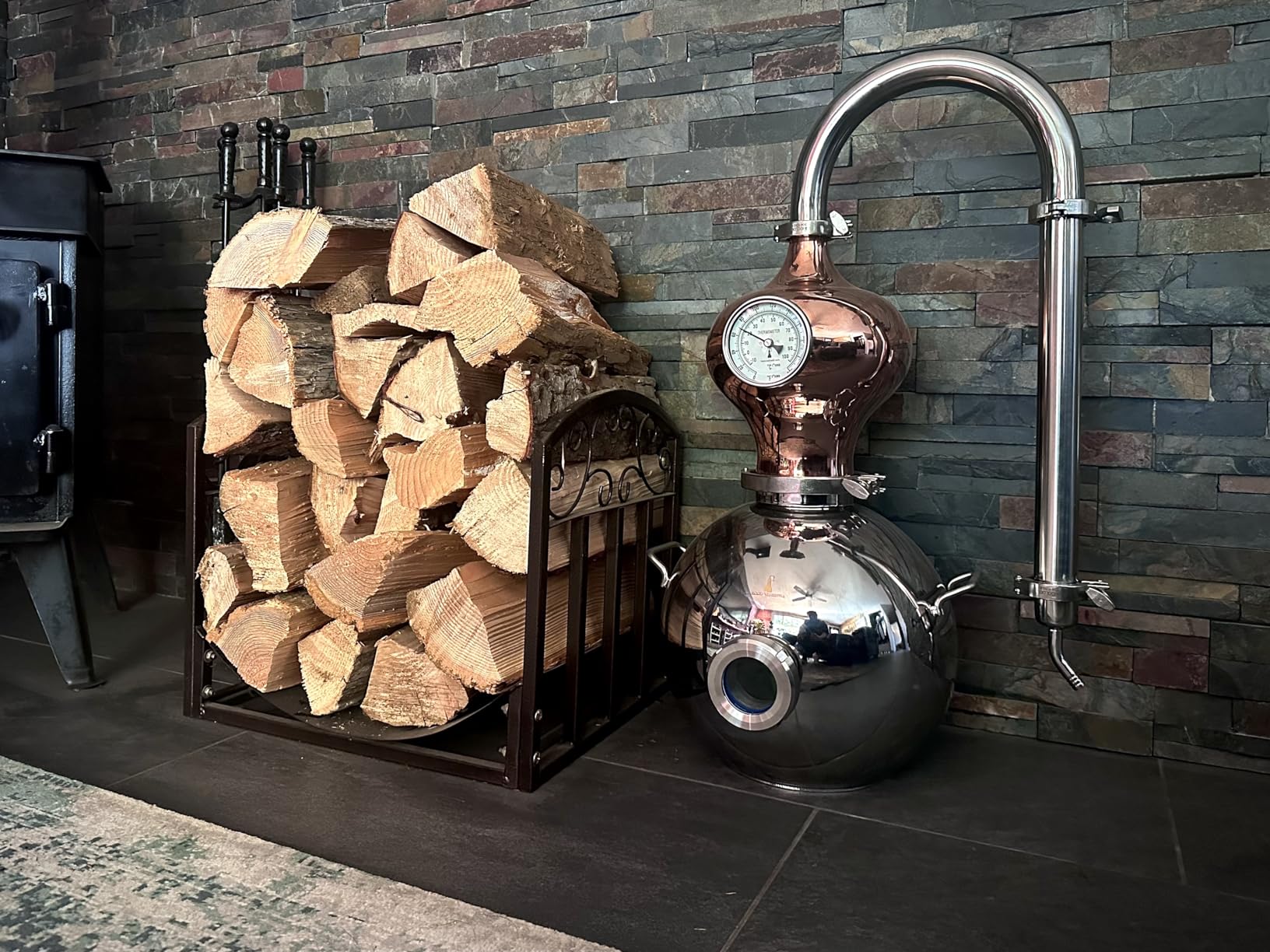 HOOLOO D15 Distiller Still for Home Use Kit 304 Stainless Steel Making Kit with Thermometer Hydrosol Essential Oil Alcohol Brandy Vodka 4Gal (D15-12Liters/3Gal -Direct fire Heating) customer photo 2