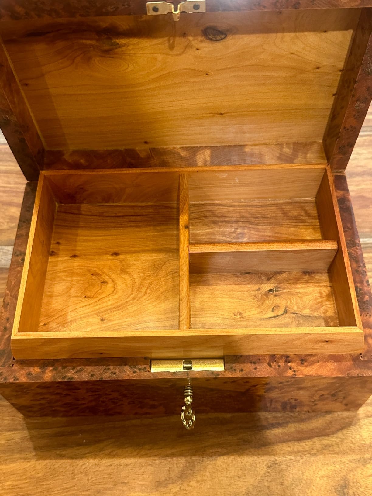 YEMMA GOODS Handmade Thuya Wood Keepsake Jewelry Box with Mother Of Pearl and Cedar Wood Accents, Lockable Box w/Key customer photo 2