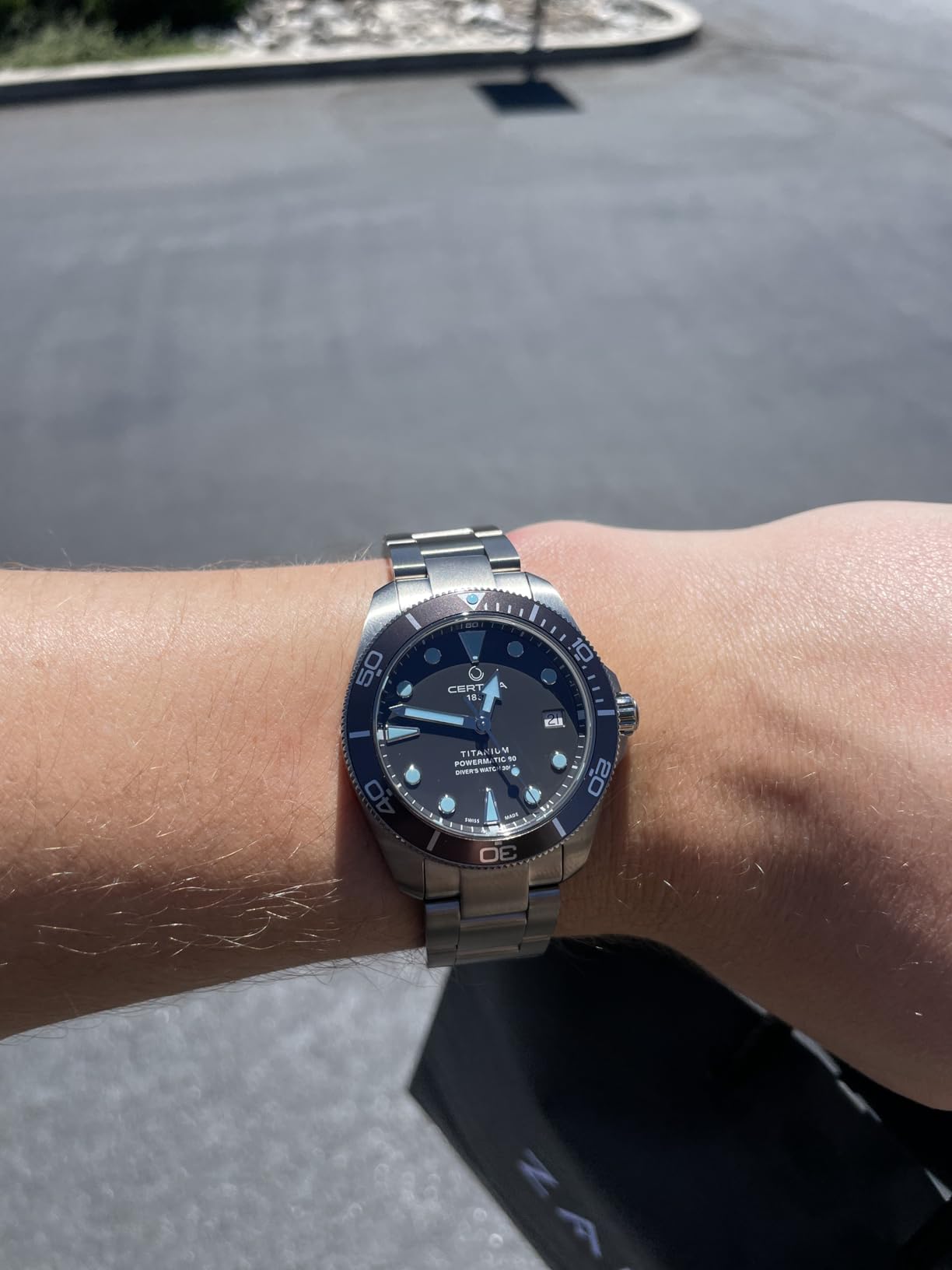 Certina Mens DS Action Diver 38mm Powermatic 80 Titanium Swiss Automatic Watch Anthracite Titanium (C0328074408100) customer photo 1