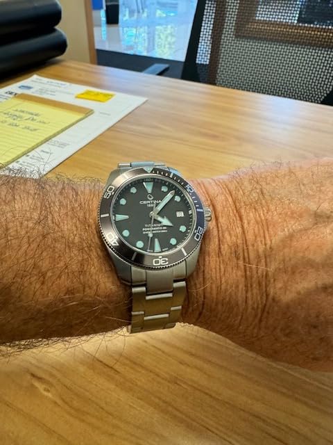 Certina Mens DS Action Diver 38mm Powermatic 80 Titanium Swiss Automatic Watch Anthracite Titanium (C0328074408100) customer photo 2