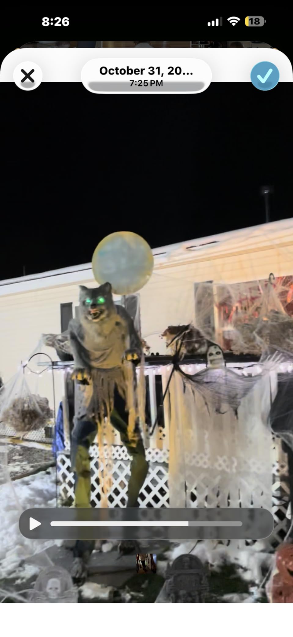 Haunted Hill Farm 7-Ft. Tall Graveyard Ghoul, Motion Activated Scary Halloween Prop, Battery Operated with On-Off Switch, Light-Up Eyes and Chest for Indoor or Covered Outdoor Halloween Decorations customer photo 2