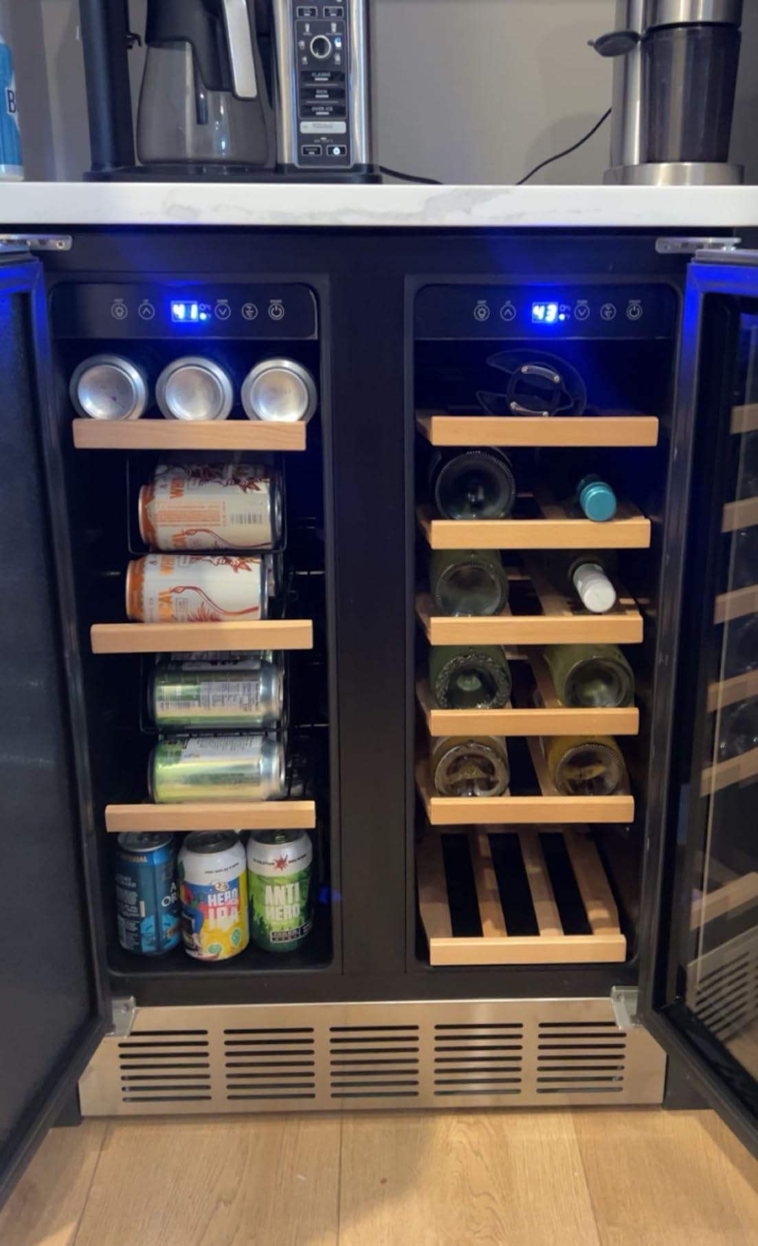 Wine Fridge Freestanding,173 Bottles 24 Inch Wine Cooler Refrigerator, Tall Wine Fridge with Compressor Low Noise Fast Cooling, Wine Cellar with Upgraded Door Handle Sliding Rail Shelves customer photo 1