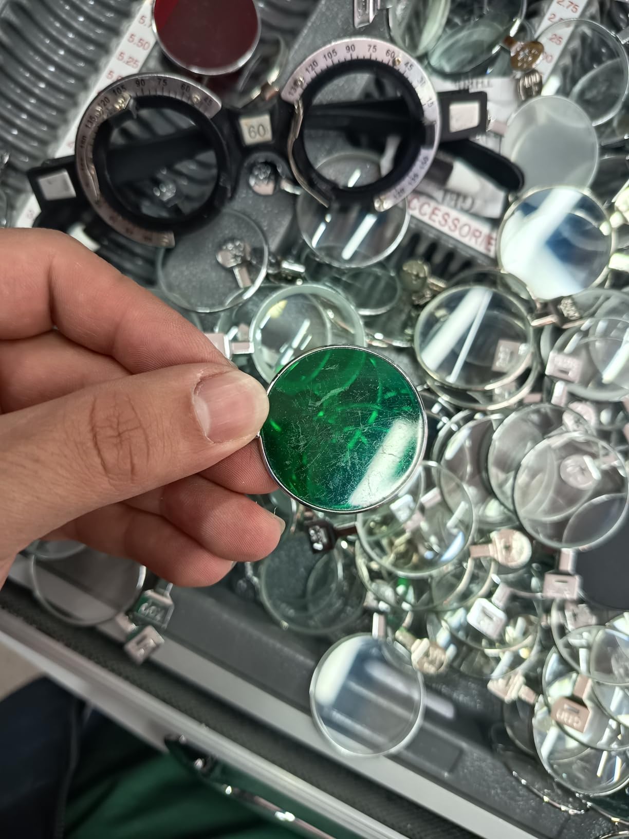 Trial Lens Set Optical 266 Pieces Trial Lens Set Metal Rim Aluminium Case Adjustable Eye Testing Trial Frame Rings Glasses customer photo 2