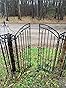 vidaXL Garden Gate Black Wrought Iron Ornamental Fence with Lock 47.6