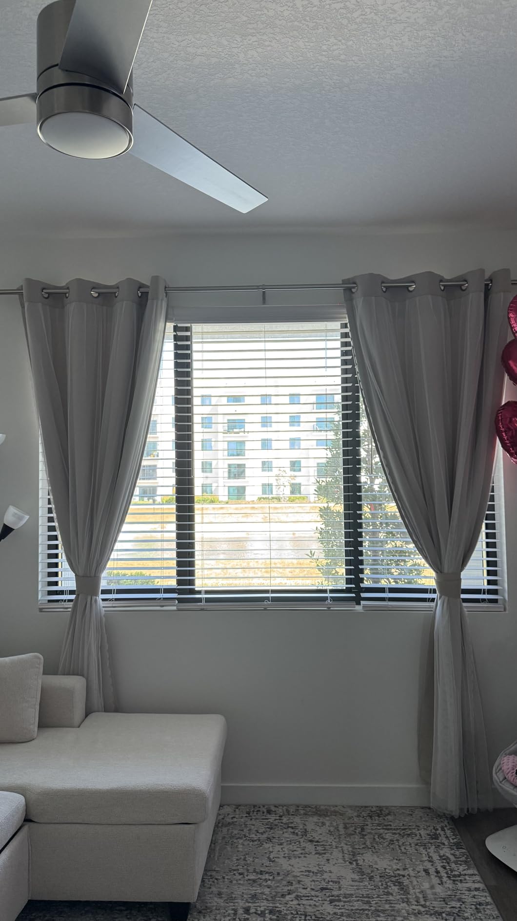 Bujasso Beige 80% Blackout Curtains with Sheer Overlay Mix and Match Double Layer Thermal Insulated Window Panels 95 inch for Living Room Bedroom Beige Drapes with Tiebacks Grommet Top 54