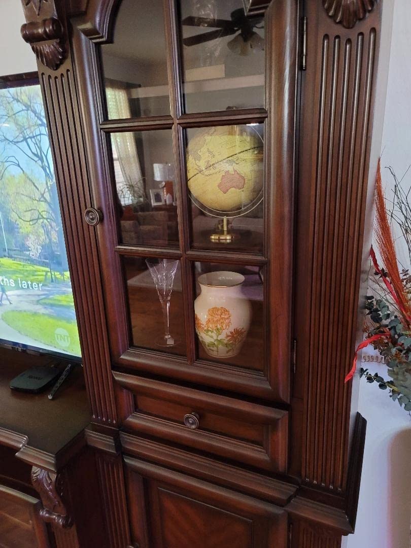 Illuminated Globe of the World with Wooden Stand, 8'' World Globe for Kids & Adults' Learning Built-in LED Night Light, Home Office Classroom Decor Geography Gifts(Elegant Turquoise) customer photo 1