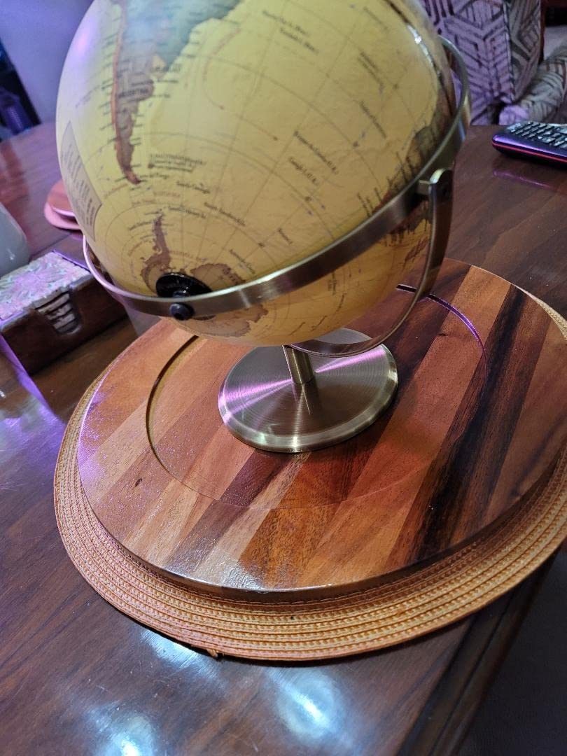 Illuminated Globe of the World with Wooden Stand, 8'' World Globe for Kids & Adults' Learning Built-in LED Night Light, Home Office Classroom Decor Geography Gifts(Elegant Turquoise) customer photo 2