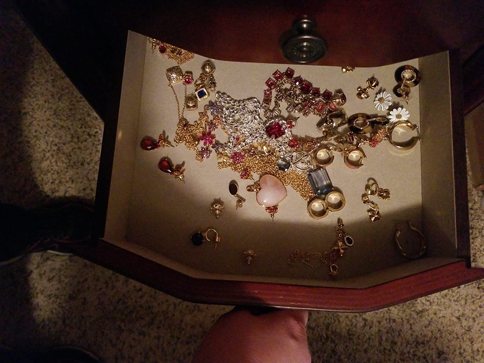 Roman Locking Jewelry Armoire - 8 Drawer Organizer with Mirror, Side Necklace Hooks, Ring Rolls and Anti-Tarnish Lining customer photo 1