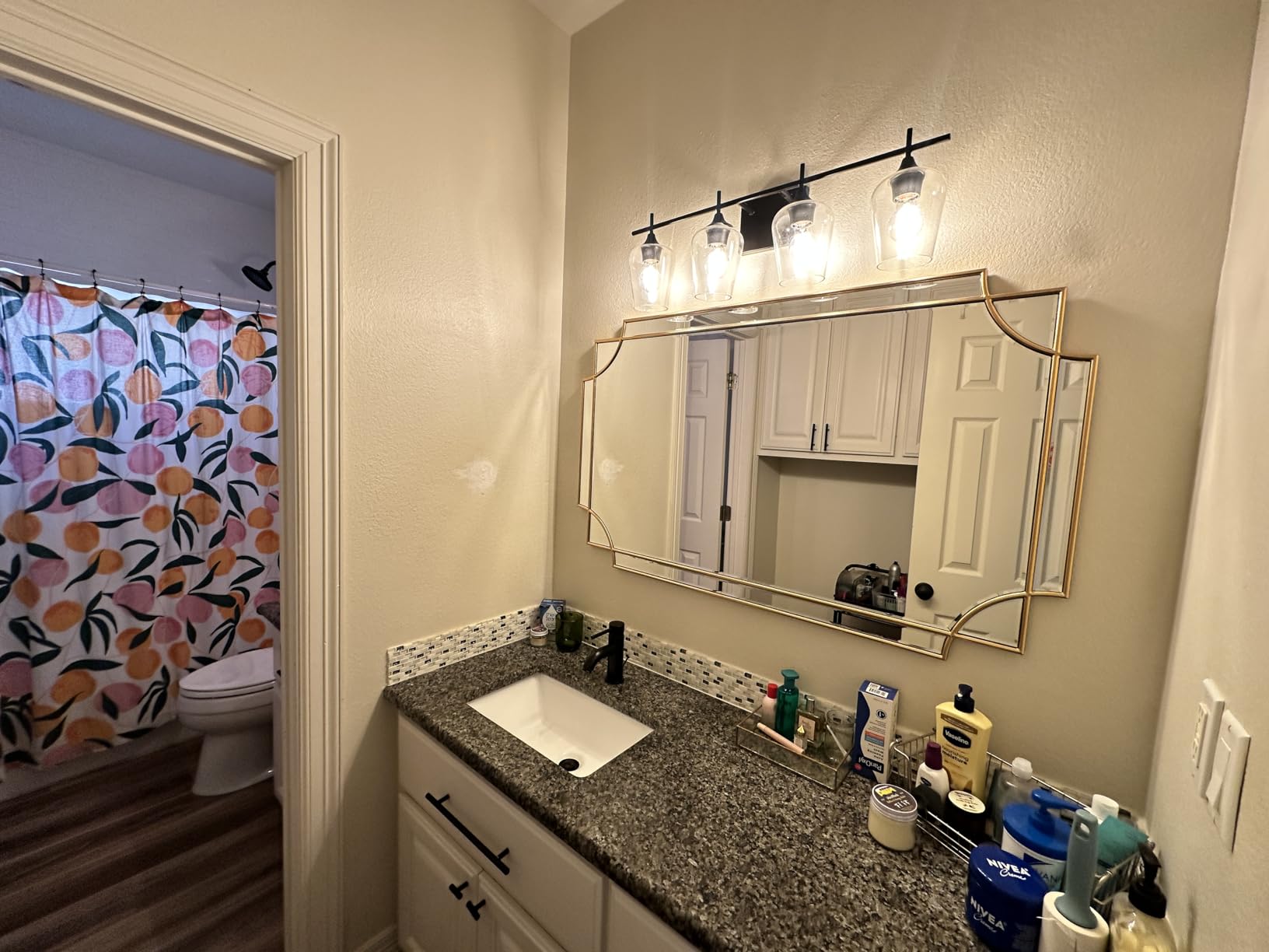 Kelly Miller Gold Traditional Mirror for Wall, Art Decorative Beveled Full Length Mirror for Home Decor, Bathroom, Living Room, Bedroom, Kitchen, Farmhouse, Entryway, 24