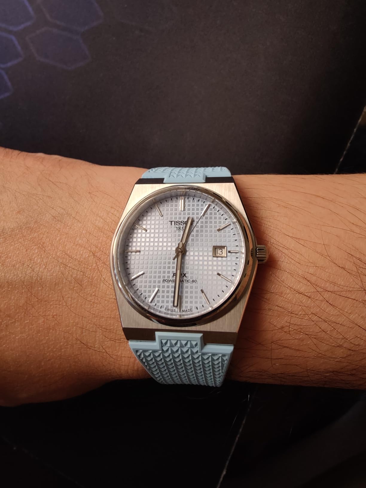 PRX Powermatic 80 316L Stainless Steel case, Swiss Automatic Watch for Men & Women, Ice Blue Dial, Stainless Steel, (T1374071135100) customer photo 1