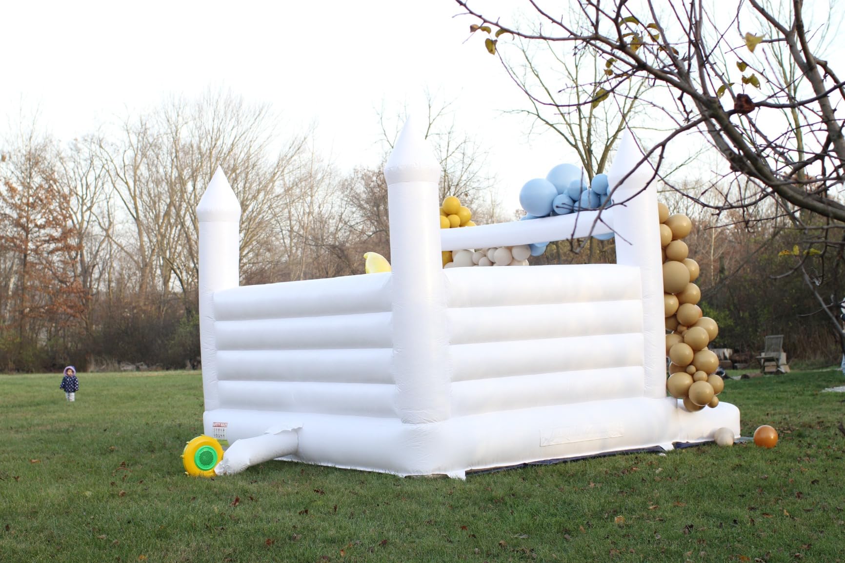 Inflatable White Bounce House Castle, 13x13x10ft Large Jumper PVC Bouncy House with Blower for Toddler Kids and Adults Indoor or Outdoor Wedding Birthday Party customer photo 1