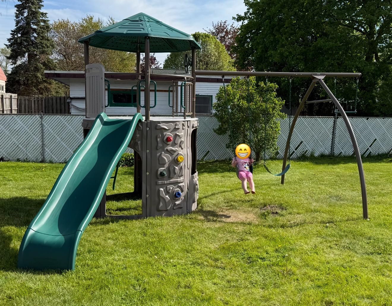 Lifetime Adventure Tower Swing Set Playset, Outdoor Clubhouse with Roof, 9-ft Slide, Climbing Walls, Trapeze Bar & Swings, UV-Protected HDPE & Steel customer photo 1