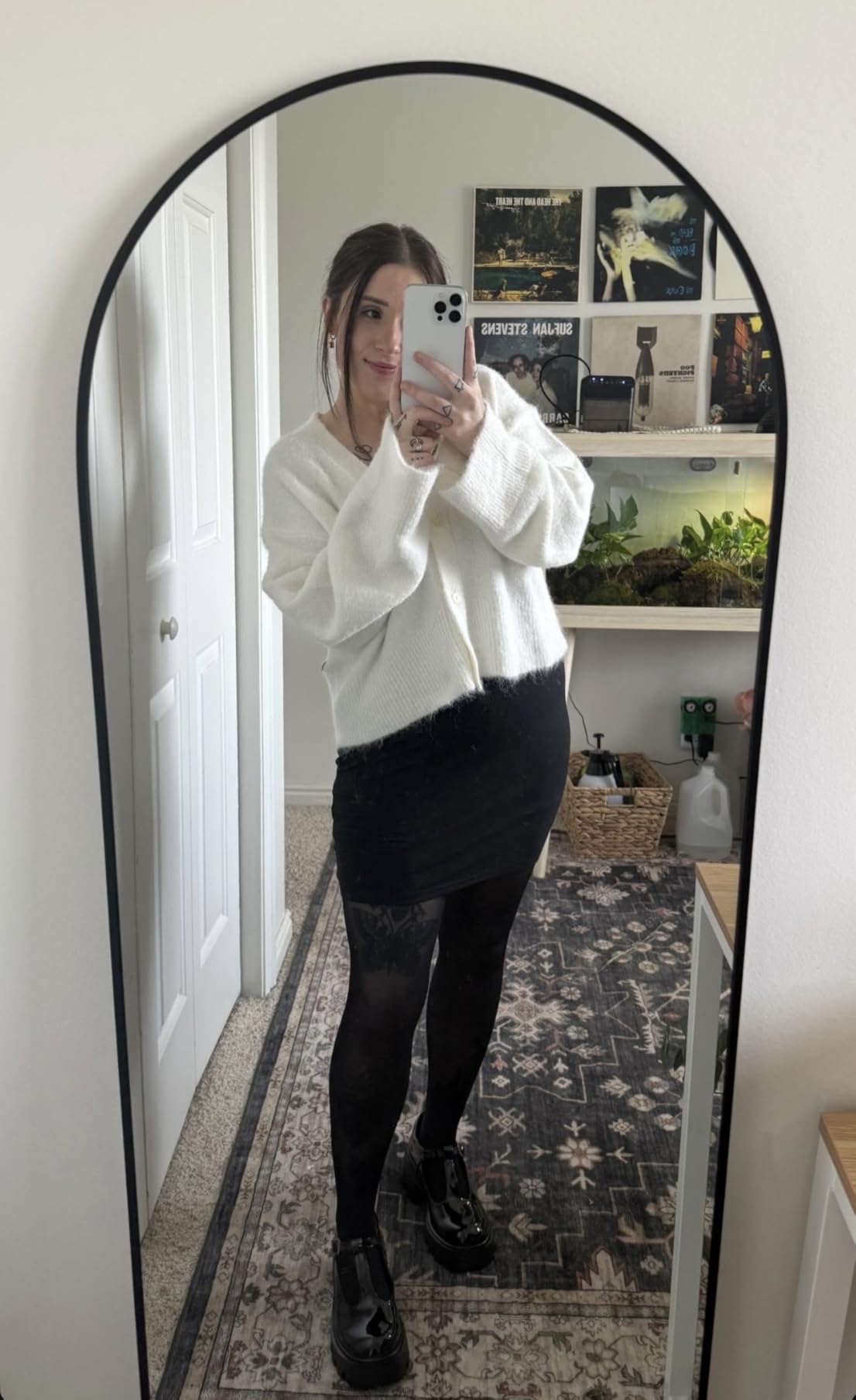 Gold Arch Mirror - 34in x 76in Freestanding Full Body Mirror, Wall-Mount Option for Bedroom customer photo 1