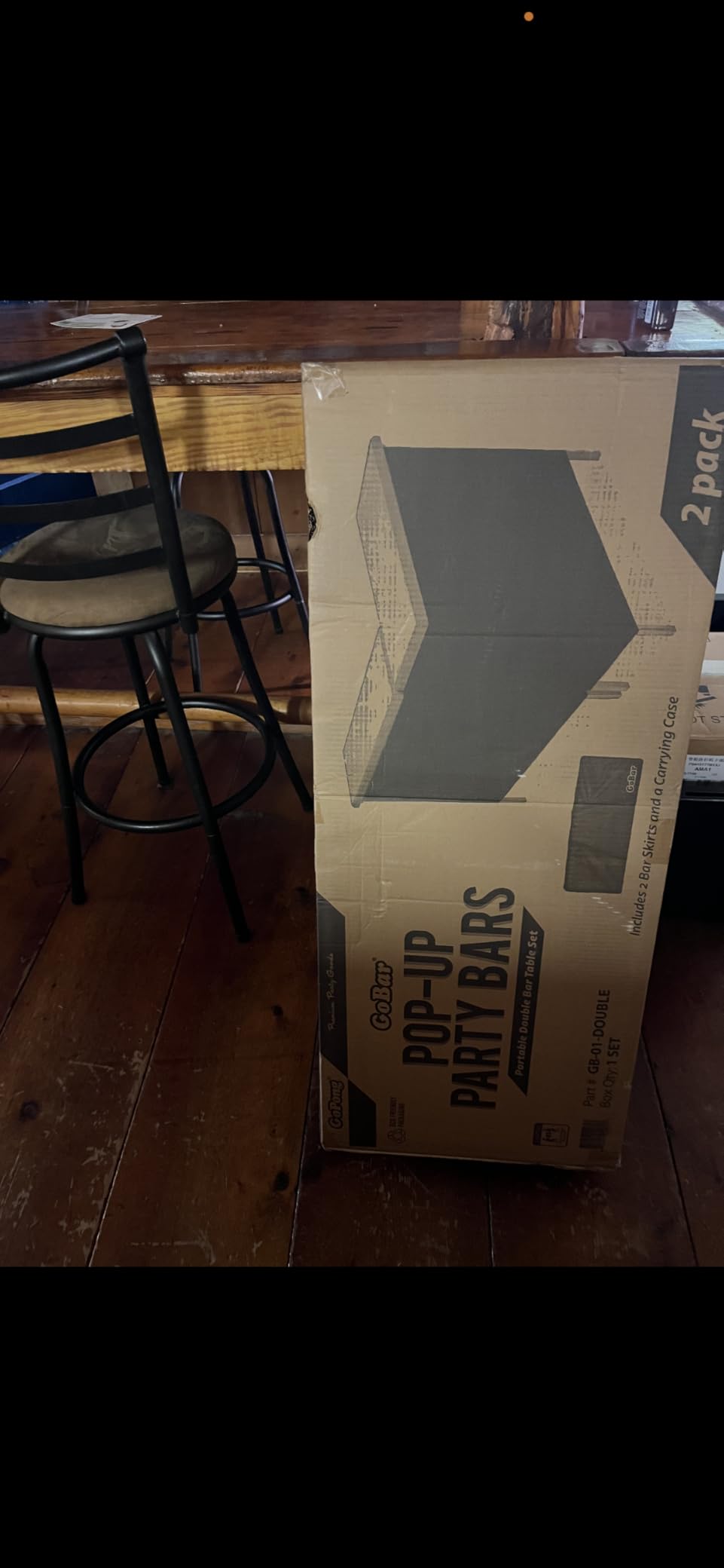 GoBar Portable Double Bar Table Set - Mobile Bartender Station for Events - Includes Carrying Case - Standard or LED customer photo 2