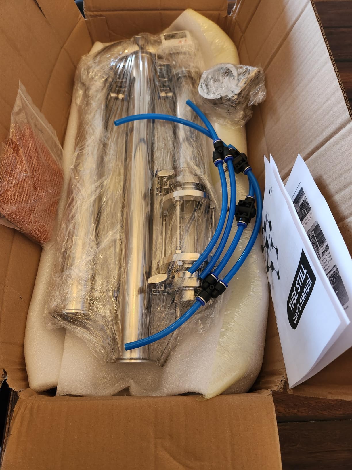 Distilling Equipment, New Tubular Distillation Tower With Sight Glass Copper Mesh 2