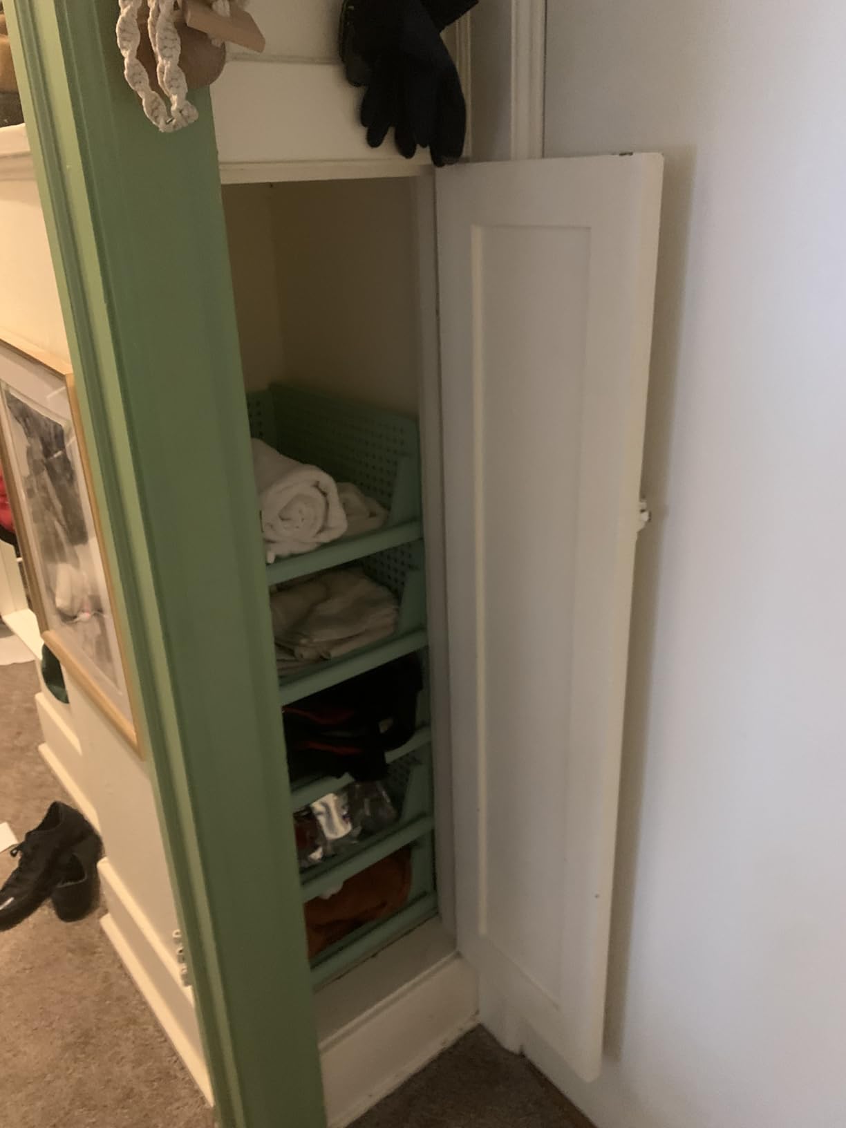 SNSLXH 5 Pack Stackable Closet Storage Basket, Multifunctional & Foldable Closet Organizer for Bathroom Kitchen Laundry Room Wardrobe Storage, Space-Saving Clothes Storage Drawer Organizer, White customer photo 1