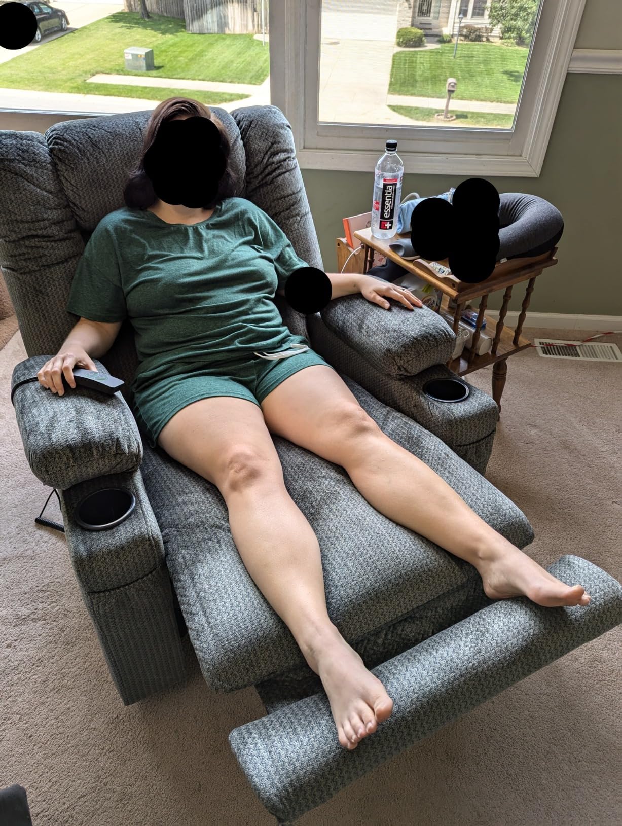 MCombo Recliner Chair for Adults, Zero Gravity Recliner with Massage and Heat, USB & Type C Ports, Cup Holders for Living Room 6079 (Gray) customer photo 1