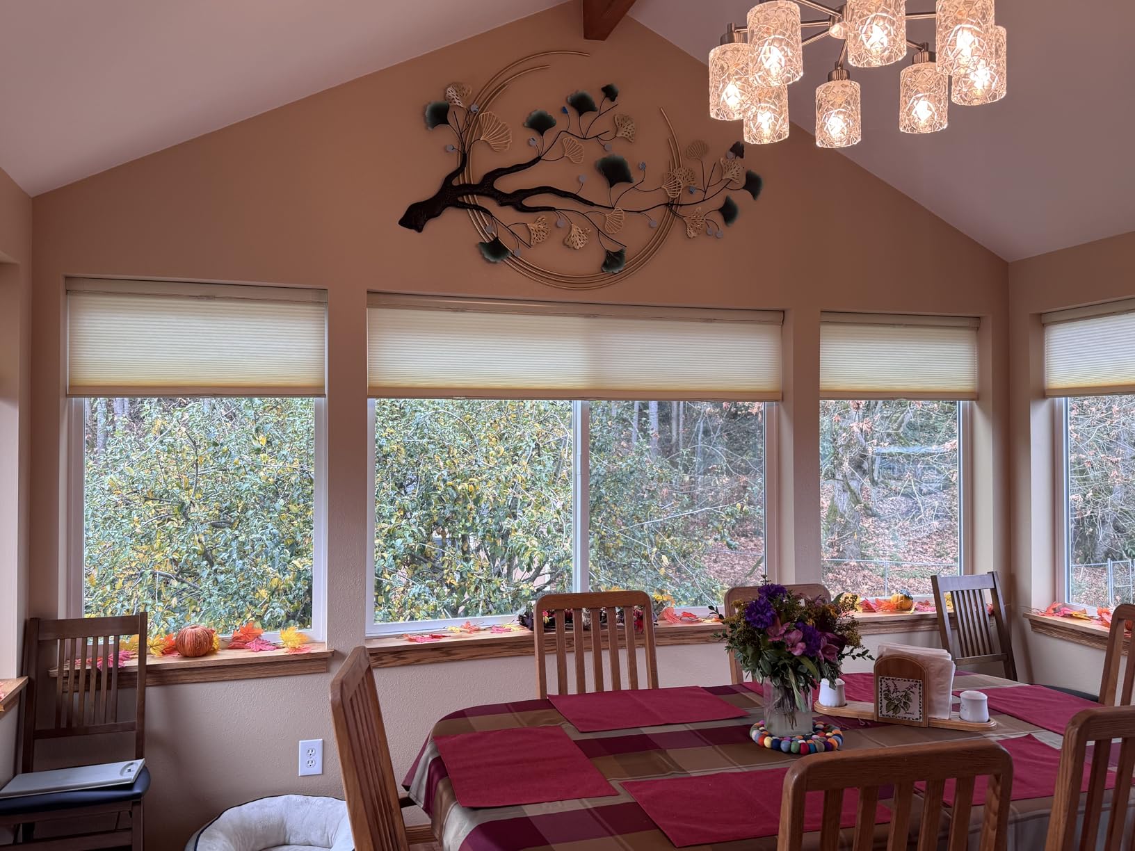 Babyieia 3D Ginkgo Leaf Metal Wall Art Decor for Living Room, 59