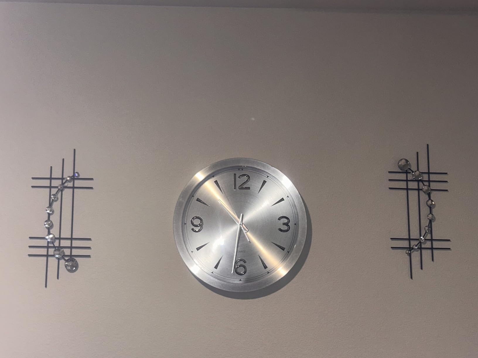 ZEXUIRU 2 Pack Gold Abstract Wall Decor - Metal Crystal Wall Art with Sparkling Rhinestones, 16.5