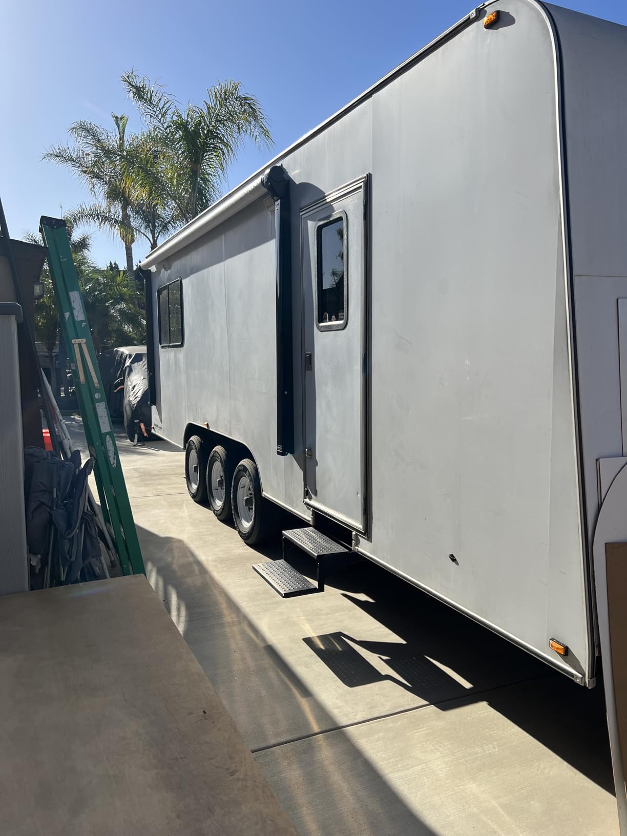 Black Electric Power RV Awning Frame and Fabric Assemblies Full Set for RV,5th Wheel,Travel Trailers,Toy Haulers,and Motorhome RV Trailer Awning for Home or Camper (16Feet, Grey Fade) customer photo 2