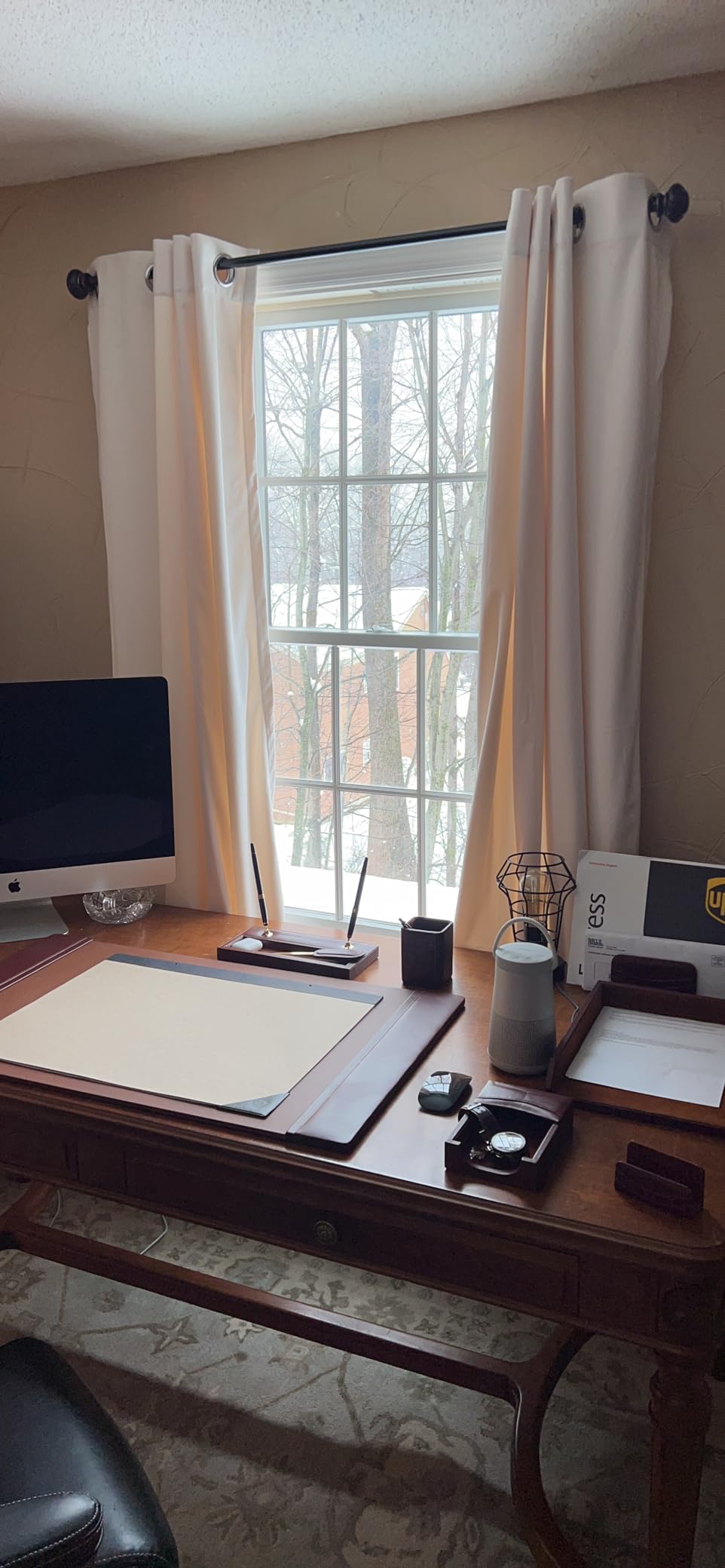 Dacasso Brown Crocodile Embossed Leather Luxury 7 Piece Desk Set - Blotter Pad & Desk Mat Organization Essentials - Executive Decor and Surface Protector customer photo 2