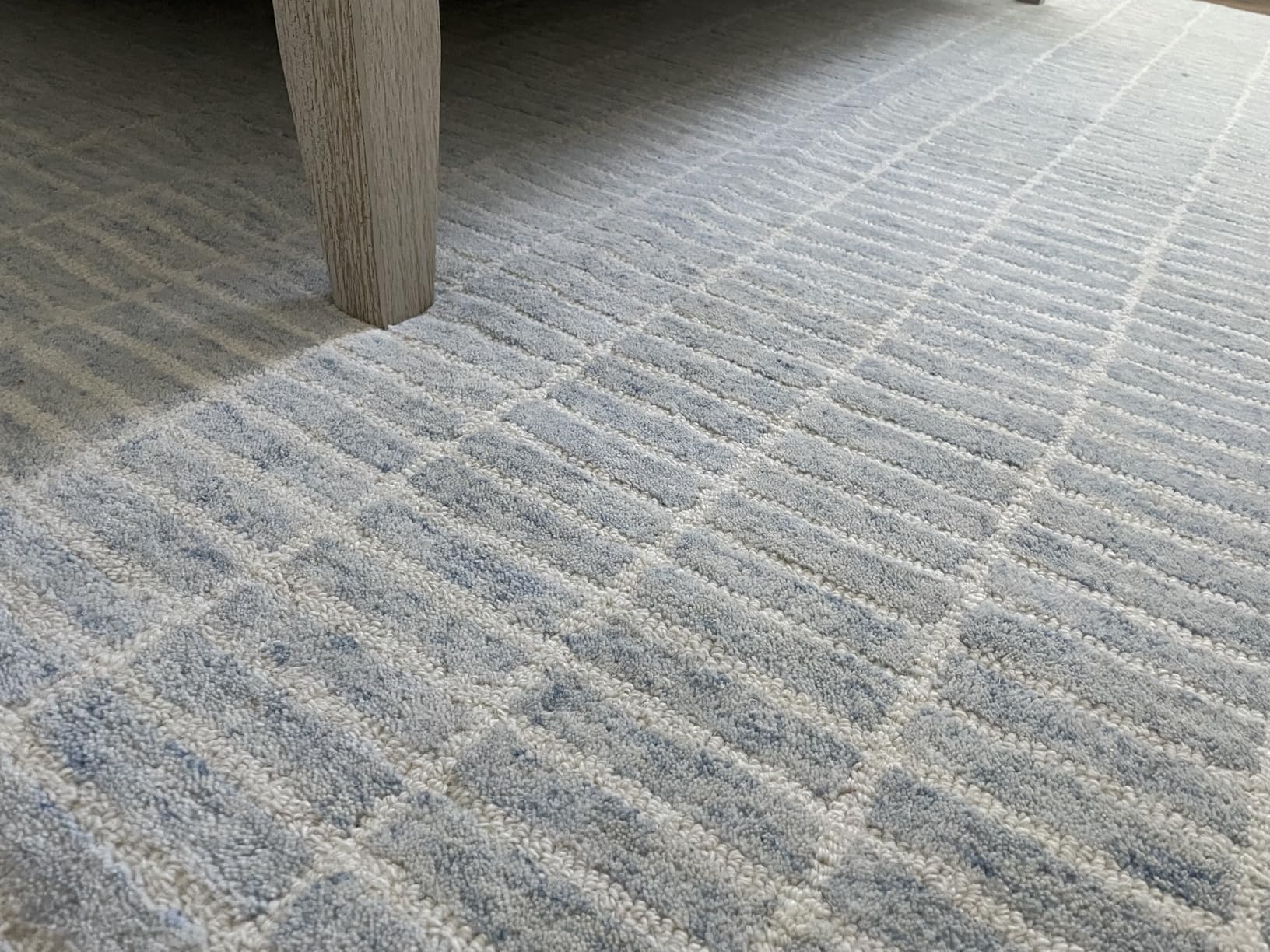 Hand-Tufted 100% Wool Area Rug - Unique Modern Geometric Grid Pattern, Soft Plush Textured Carpet for Living Room, Bedroom, Dining Room & Entryway (Grey, 6' x 9') customer photo 1
