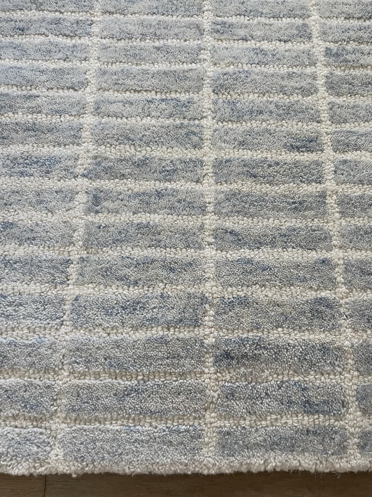 Hand-Tufted 100% Wool Area Rug - Unique Modern Geometric Grid Pattern, Soft Plush Textured Carpet for Living Room, Bedroom, Dining Room & Entryway (Grey, 6' x 9') customer photo 2