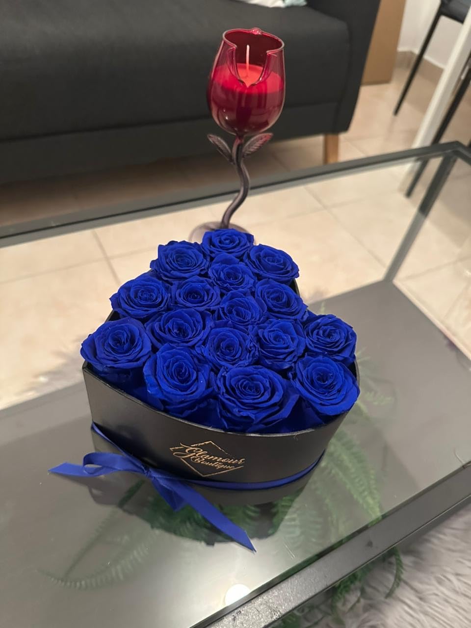 GLAMOUR BOUTIQUE 27 Flower Forever Heart Shape Box, Eternal Preserved Roses Gift for Her, Lasting Flowers, Premium Floral Heart Box for Birthday Anniversary Valentine's Day Velvet Pink customer photo 1