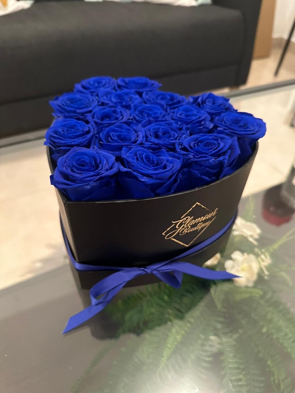 GLAMOUR BOUTIQUE 27 Flower Forever Heart Shape Box, Eternal Preserved Roses Gift for Her, Lasting Flowers, Premium Floral Heart Box for Birthday Anniversary Valentine's Day Velvet Pink customer photo 2