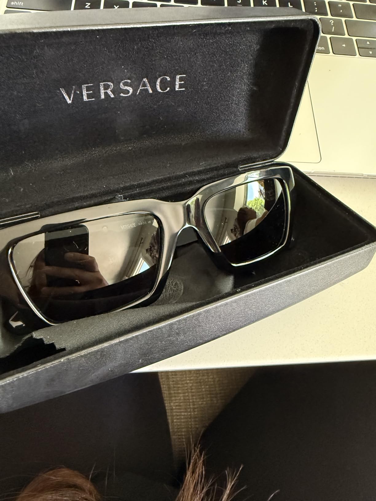 Versace Unisex Sunglasses Havana Frame, Dark Grey Lenses, 54MM customer photo 1