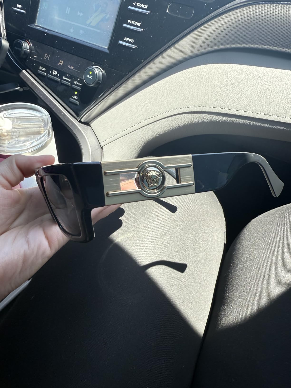 Versace Unisex Sunglasses Havana Frame, Dark Grey Lenses, 54MM customer photo 2