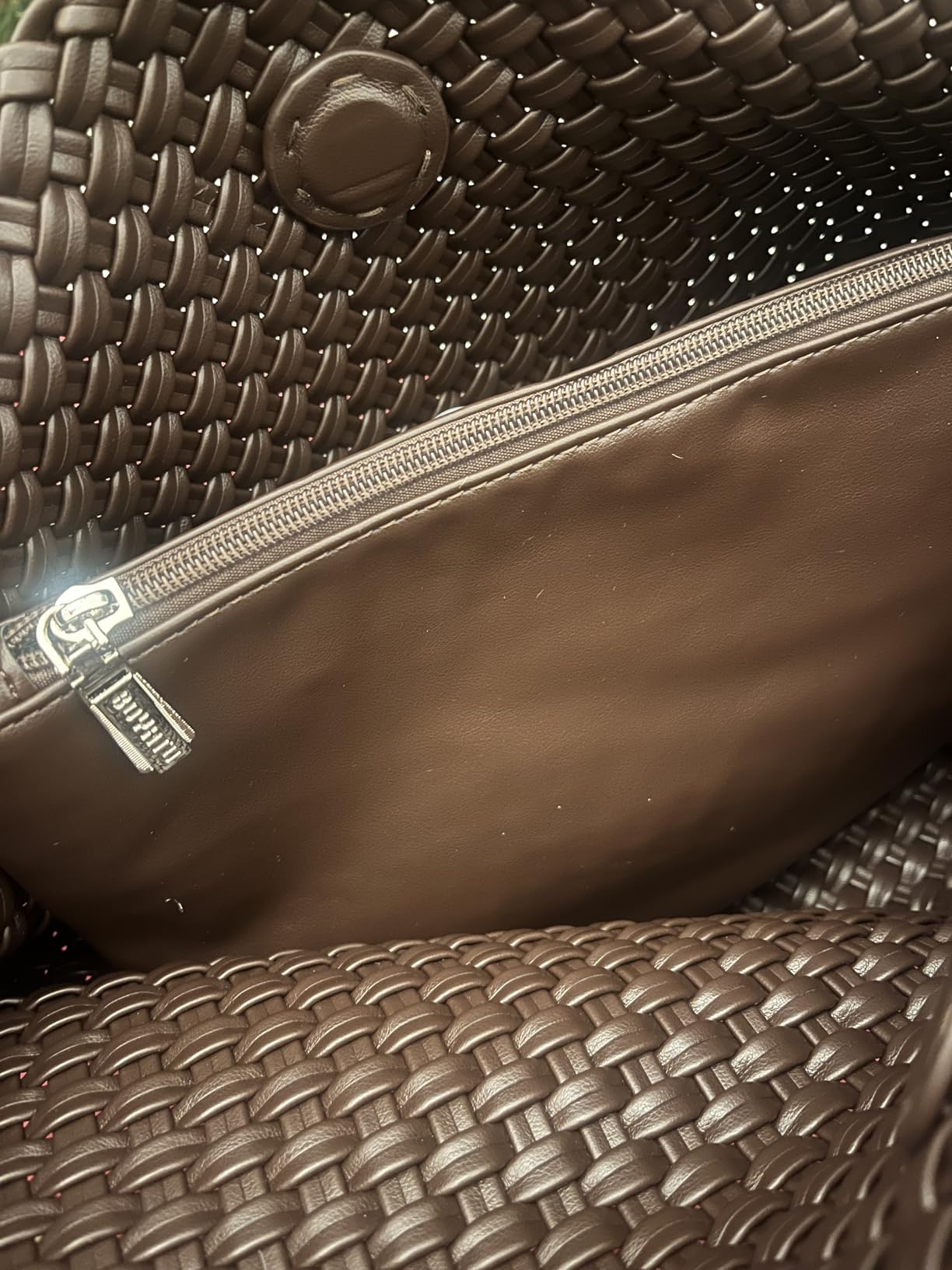 BOYATU Woven Tote Bag for Women: Vegan Leather Purse with 1 Zipper Clutch - Handwoven Tote for Travel Vacation Beach Weekend customer photo 1