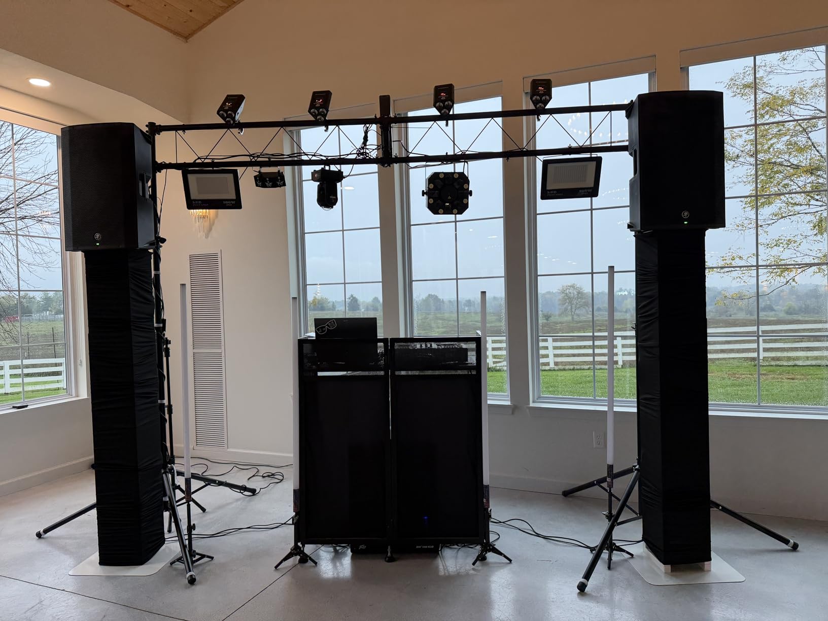 S AFSTAR DJ Light Stand, 14 FT Heavy Duty Metal Lighting Truss System W/Adjustable T Bars, 32 Mounting Points & Triangle Foot, Portable Light Truss for Audio Stage, 220 Lbs Load(Lights Not Included) customer photo 1