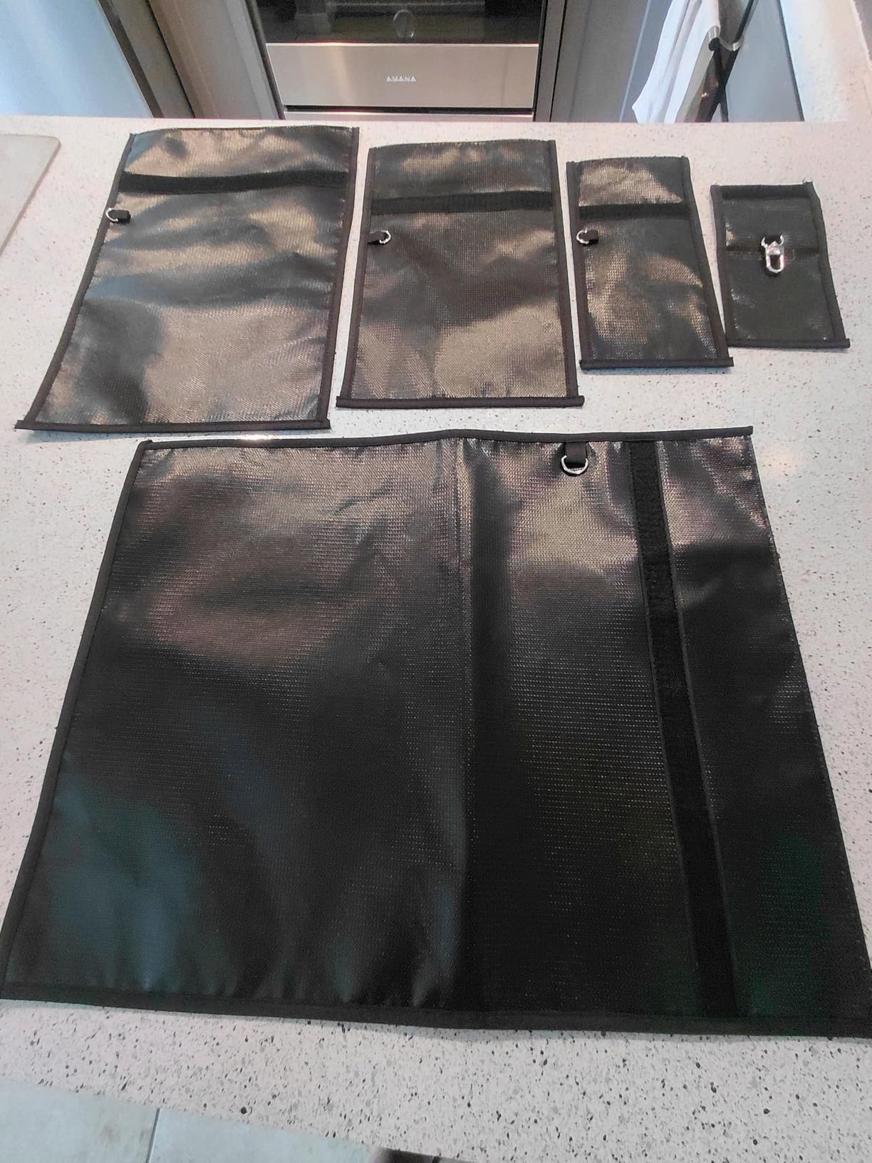 5 Pack Faraday Bags, Large Faraday Cage with Handle, Anti-Tracking Faraday Bag for Laptops & Tablets & Phones & Car Keys, Fireproof & Waterproof RFID Signal Blocker Bag customer photo 1