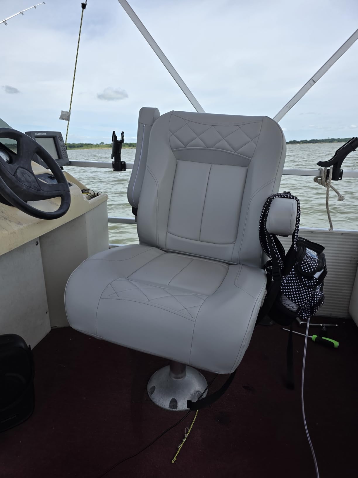 Premium Reclining Pontoon High Back & Low Back Captain's Chair Boat Bucket Seat with Removable Armrest customer photo 1