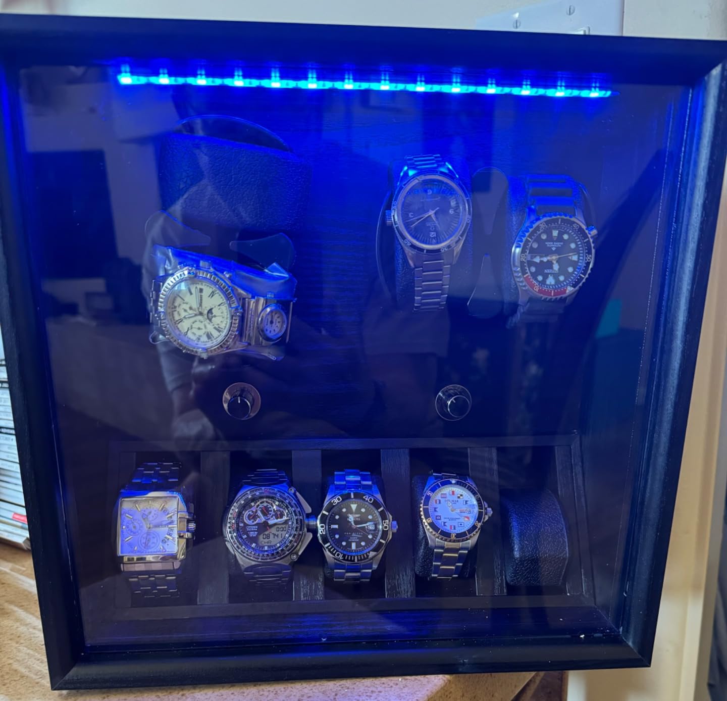 Oryx Watch Winder for 4/6/9 Automatic Watches, Rotating Watch Box 5 Rotation Modes Setting Display Case with Extra Watch Storages and LED Light, Lockable Winders USB Powered Super Quiet Mabuchi Motor customer photo 2