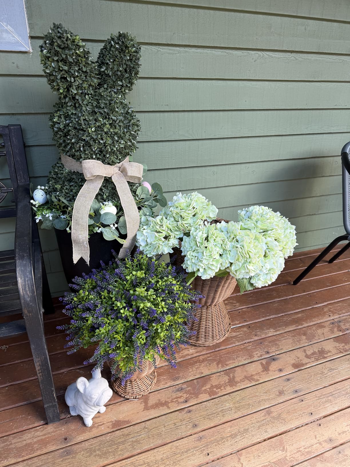 MARTINE MALL 3Pcs 21in Hydrangea Artificial Flowers, Latex Real Touch Hydrangeas Lifelike Large Hydrangea Flowers for Home Decor Party Arrangements Wedding Bouquets Centerpieces (Blue) customer photo 2