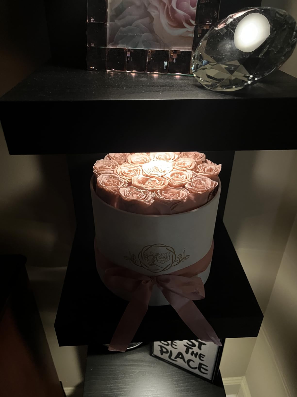 17 Flowers in a Luxury Suede Box, Birthday Gifts for Women, Preserved Flowers, Mothers Day Roses Gift for Mom, White customer photo 1