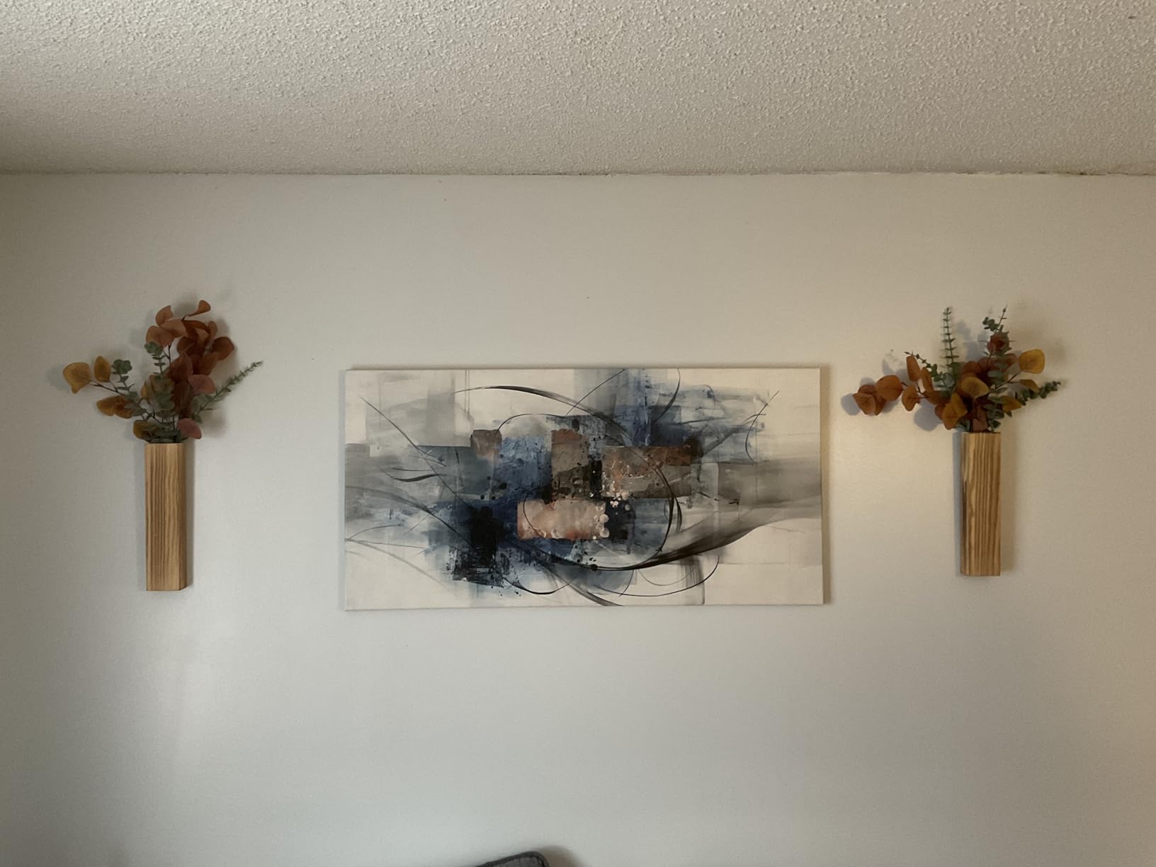 Mofutinpo Black and Blue Wall Art Decor - Abstract Canvas Wall Art for Living Room, Bedroom, Office - Modern Black and White Paintings,Blue and Grey Wall Decor, Artwork and Pictures for Wall 29×58 customer photo 2