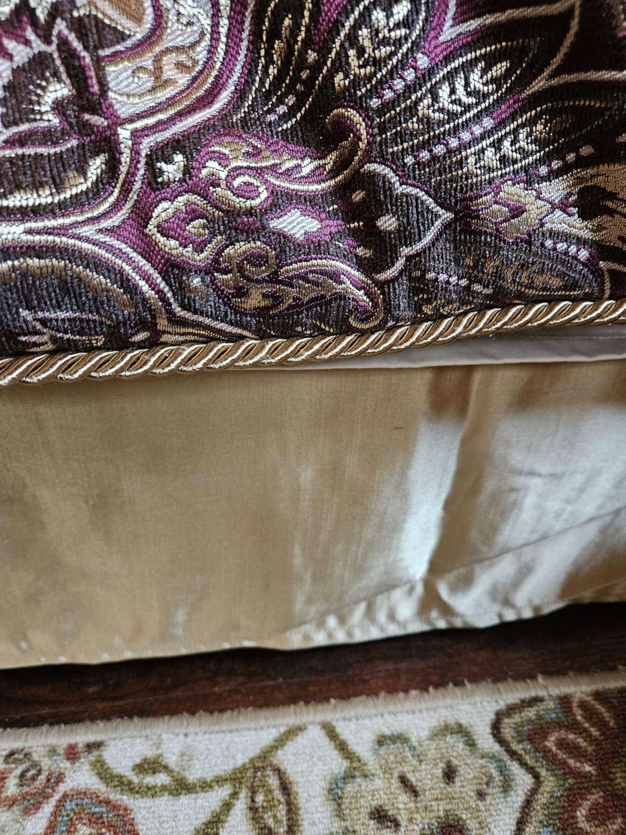 Croscill Julius Luxe Chenille Jacquard Damask Comforter Set, California King, Blue/Grey 4 Piece customer photo 2