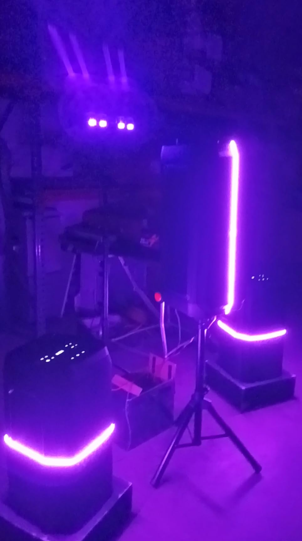 DJ Light with Stand, Pro 6 in 1 DMX & Sound Activated Laser Show Machine with Disco Ball Lights, RGBW & UV Strobe Party Lights with Dj Light Stand for Home Party Gig Bar Stage Lighting customer photo 1