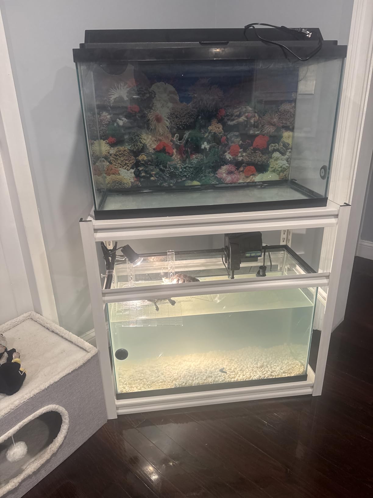 Fish Tank Stand, 3-tier Rack Shelf Heavy Duty Metal Frame Aquarium Stand 20 Gallon, Reptile Terrarium Stand for 30 Gallon Long Aquarium, Breeder Tank Stand customer photo 2