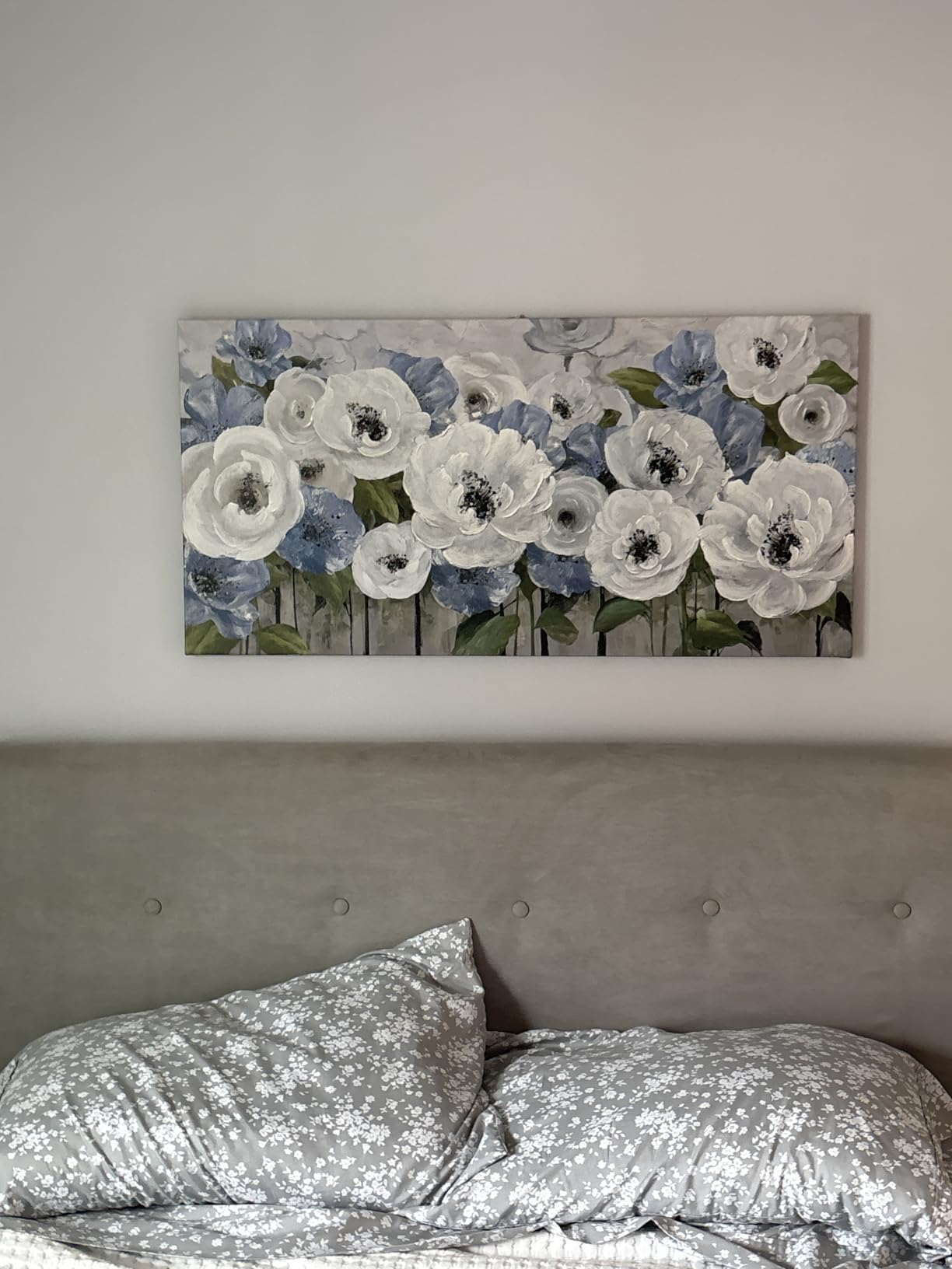 Mofutinpo Framed Abstract Canvas Wall Art | Modern Blue Contemporary Painting for Living Room, Bedroom, and Office | Large Abstract Artwork 58x29 Inches | artwork for walls customer photo 1