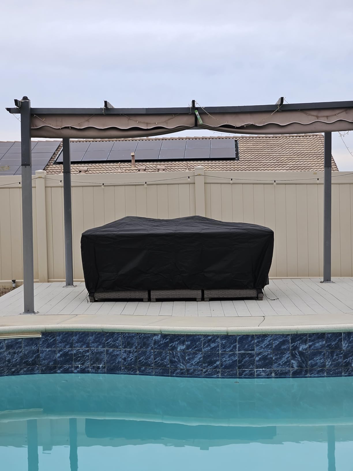 iBirdie Outdoor Patio Furniture Set Covers 128 x 84 inch Waterproof Weatherproof Rectangular Cover, Heavy Duty 600D for Outside Dining Table and Chairs fit 127 x 83, 126 x 82 customer photo 1