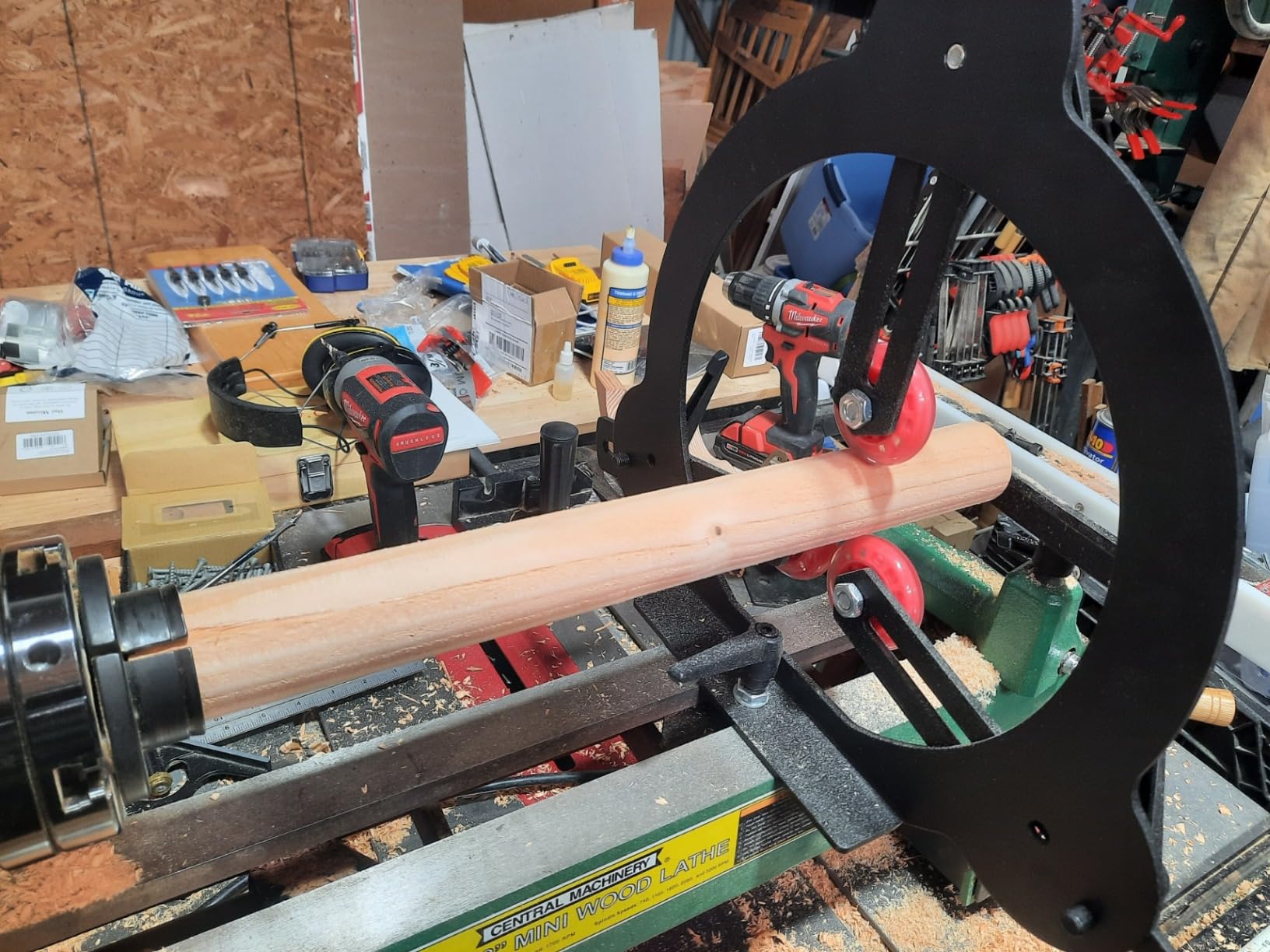 Woodturning Steady Rest for 12inch,14inch and 16inch Lathe Swing, Woodworking Steady Rest, 3-Point Adjustable Woodturning Steady Rest for Medium Size Lathe customer photo 2