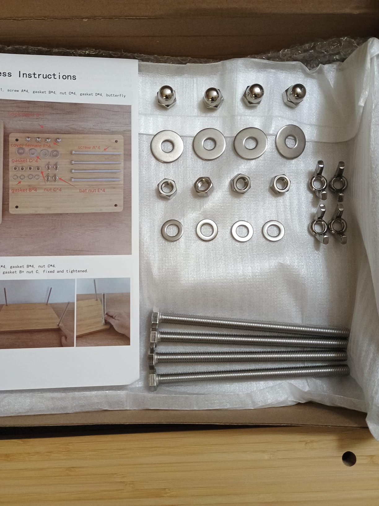 Book Press - 14.7x11.4 Large Size, Sustainable Wood Bookbinding Press, Portable Grip Handle & Anti-Slip Mat customer photo 1