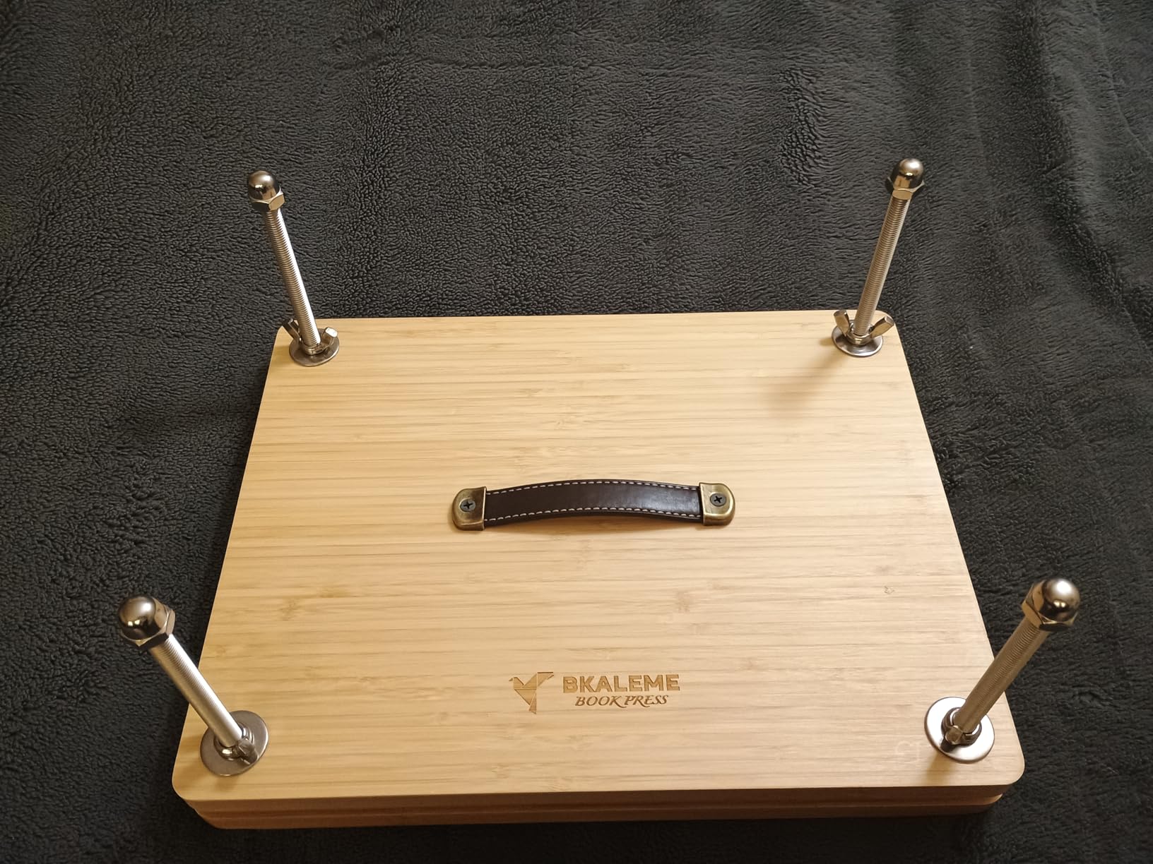 Book Press - 14.7x11.4 Large Size, Sustainable Wood Bookbinding Press, Portable Grip Handle & Anti-Slip Mat customer photo 2